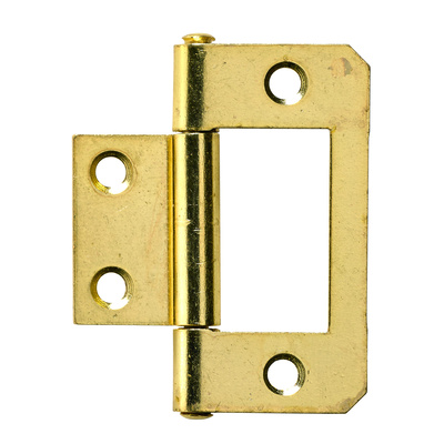 Louvre door hinge, 38 x 20 x 1 mm, steel, brass plated