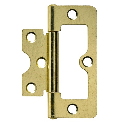 Louvre door hinge, 75 x 32 x 1,5 mm, steel, brass plated