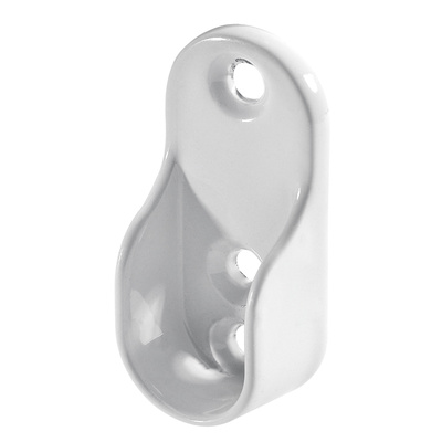 Pour tubes de penderie oval, Ø 15 / 30 mm, Zamak blanc