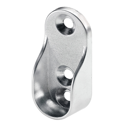 Pour tubes de penderie oval, Ø 15 / 30 mm, Zamak chromé