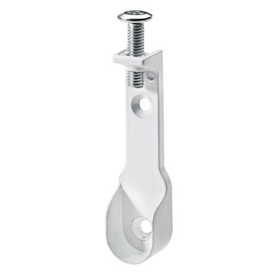 Pour tubes de penderie oval, Ø 15 / 30 mm, Zamak blanc