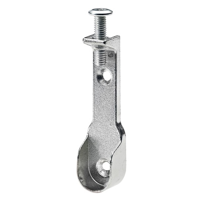Pour tubes de penderie oval, Ø 15 / 30 mm, Zamak chromé