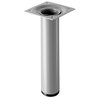 Piètements de table - modèles simples, rond, 150 x Ø 30 mm, Acier, aspect aluminium