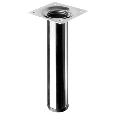 Piètements de table - modèles simples, rond, 150 x Ø 30 mm, Acier, chromé