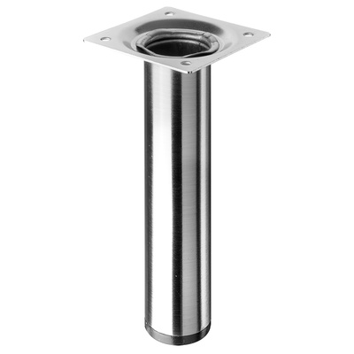 Piètements de table - modèles simples, rond, 150 x Ø 30 mm, Acier, Aspect inox