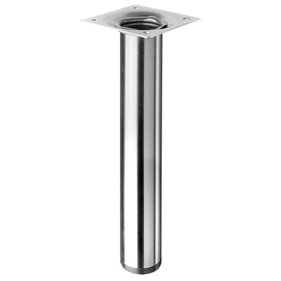 Piètements de table - modèles simples, rond, 200 x Ø 30 mm, Acier, Aspect inox