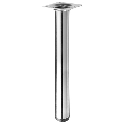 Piètements de table - modèles simples, rond, 250 x Ø 30 mm, Acier, Aspect inox
