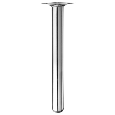 Piètements de table - modèles simples, rond, 300 x Ø 30 mm, Acier, Aspect inox