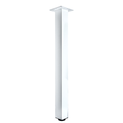 Piètements de table design "Mella", carré, 700 - 730 x 60 x 60 mm, Acier, blanc
