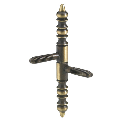 Single pivot hinge, 66 x Ø 9 mm, steel, burnished