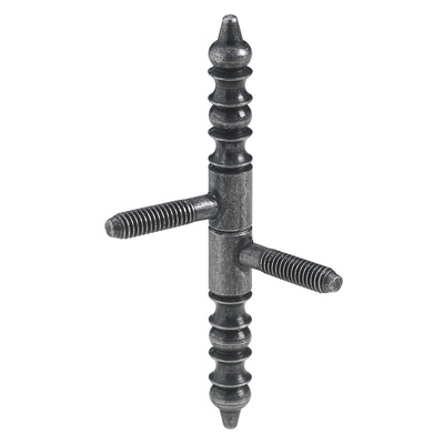 Single pivot hinge, 66 x Ø 9 mm, steel, antique