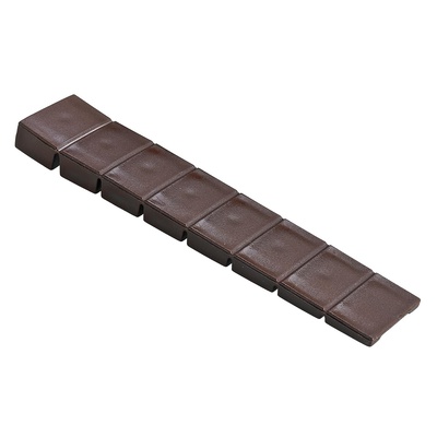 Furniture levelling wedge for snapping off, 8 x 20 x 100 mm, plastic, brown