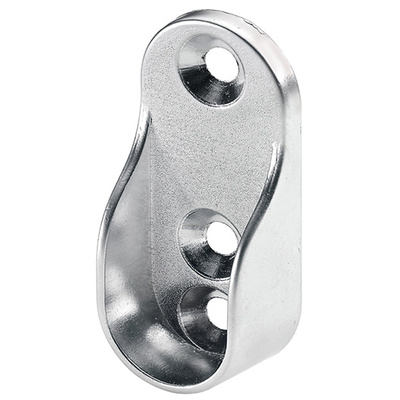 Pour tubes de penderie oval, Ø 15 / 30 mm, Zamak chromé