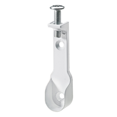 Pour tubes de penderie oval, Ø 15 / 30 mm, Zamak blanc