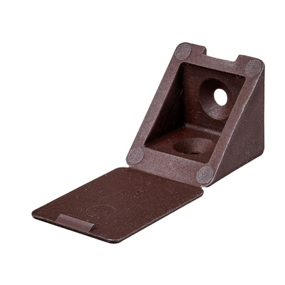 Raccord d'angle universel, 22 x 24 x 22 mm, Plastique, brun