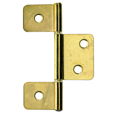 Louvre door hinge, 90 x 29 x 1,2 mm, steel, brass plated