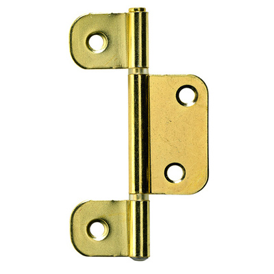 Louvre door hinge, 81 x 22 x 1,2 mm, steel, brass plated