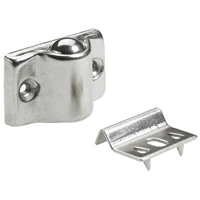 Kugelschnäpper mit Stahlkugel, 30 x 12 x 20 mm, Stahl, vernickelt