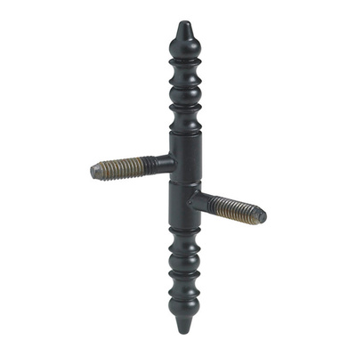 Single pivot hinge, 66 x Ø 9 mm, steel, black