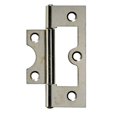 Louvre door hinge, 63 x 25 x 1,5 mm, steel, nickel plated