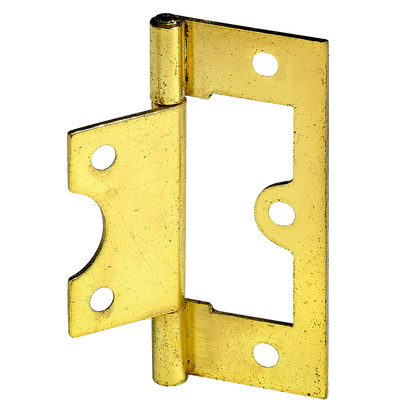 Louvre door hinge, 63 x 25 x 1,5 mm, steel, brass plated