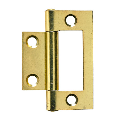 Louvre door hinge, 50 x 23 x 1,25 mm, steel, brass plated