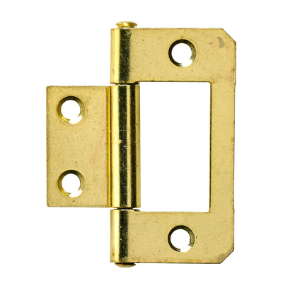 Louvre door hinge, 38 x 20 x 1 mm, steel, brass plated