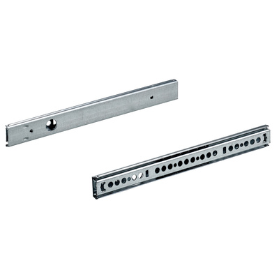 Coulisse à sortie partielle à billes de précision KA 270 / 400 pour tiroirs avec gorge de 27 mm, 250 - 400 mm, 12 kg, Acier, zingué