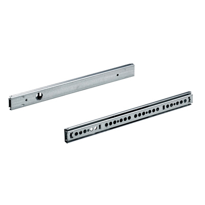 Coulisse à sortie partielle à billes de précision KA 270 / 450 pour tiroirs avec gorge de 27 mm, 280 - 450 mm, 12 kg, Acier, zingué