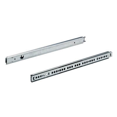 Coulisse à sortie partielle à billes de précision KA 270 / 550 pour tiroirs avec gorge de 27 mm, 345 - 550 mm, 12 kg, Acier, zingué