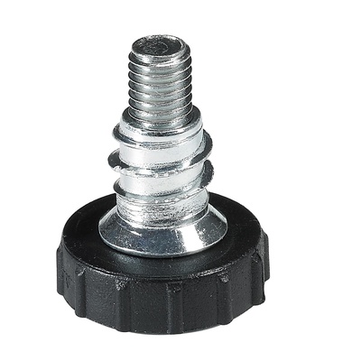 Adjusting screw to compensate, M6 x 20 mm, die-cast zinc, plastic, galvanised, black
