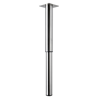 Piètements de table, 400 - 600 x Ø 60 mm, Acier, Aspect inox