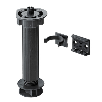 Vis de réglage de la hauteur, 150 - 170 x Ø 25 mm, Plastique, noir