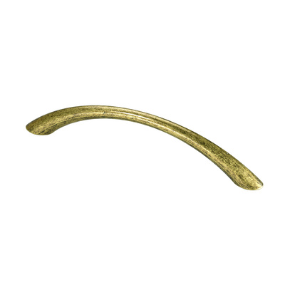 Poignée de meuble, ◘──◘ 96 mm, 112,5 x 10 x 26,5 mm, Zamak, laitonné, bruni