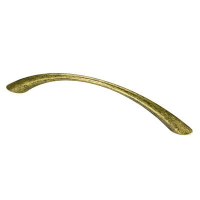 Poignée de meuble, ◘──◘ 128 mm, 145 x 11,5 x 30 mm, Zamak, laitonné, bruni
