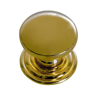Bouton de meuble, Ø 22 x 21 mm, Zamak, laitonné