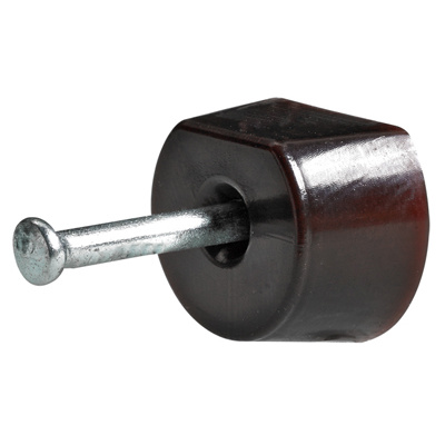 Bodenträger mit Nagelstift, 14,5 x 7,5 mm, Kunststoff, Stahl, braun