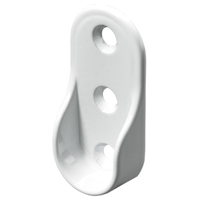 Pour tubes de penderie oval, Ø 15 / 30 mm, Zamak blanc