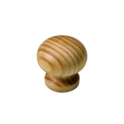 Furniture knob, Ø 30 x 27 mm, wood, pine, lacquered