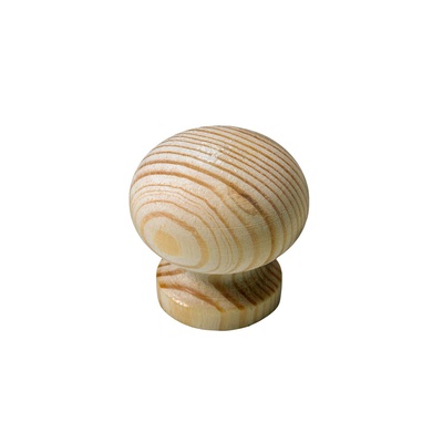 Furniture knob, Ø 30 x 27 mm, wood, pine, unfinished
