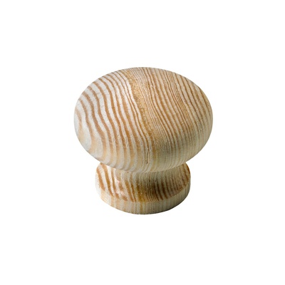 Bouton de meuble, Ø 40 x 36 mm, Bois, pin, brut