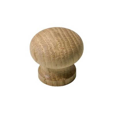 Bouton de meuble, Ø 40 x 36 mm, Bois, chêne, brut