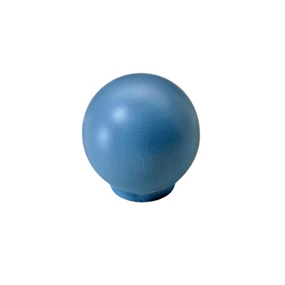 Bouton de meuble, Ø 35 x 36 mm, Bois, Hêtre, laqué, bleu clair