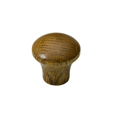 Furniture knob, Ø 29 x 28,5 mm, wood, oak, lacquered