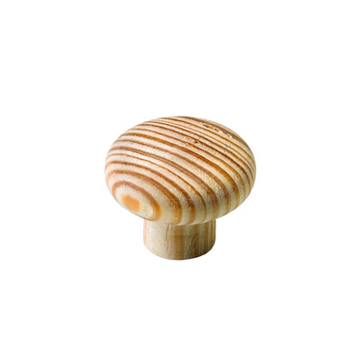 Bouton de meuble, Ø 34 x 26 mm, Bois, pin, brut