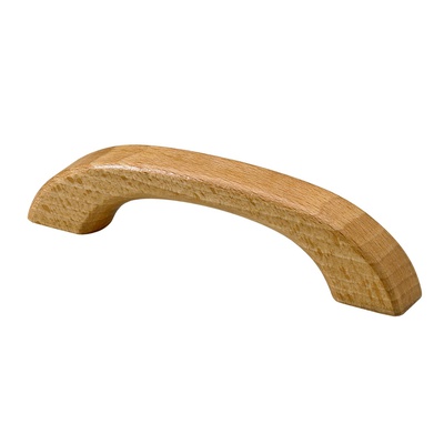 Poignée de meuble, ◘──◘ 96 mm, 119 x 17 x 28 mm, Bois, Hêtre, laqué