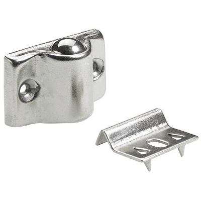 Kugelschnäpper mit Stahlkugel, 30 x 12 x 20 mm, Stahl, vernickelt