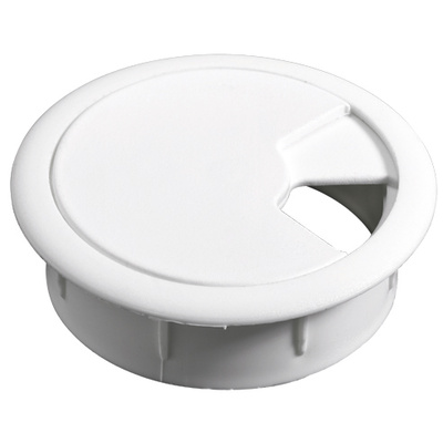 Passe-câble, Ø 60 x 21 mm, Plastique, blanc