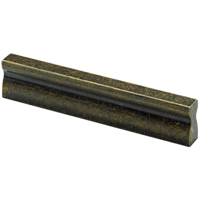 Furniture Handle, ◘──◘ 96 mm, 110 x 10 x 23 mm, aluminium, brass plated, burnished