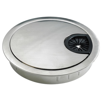 Passe-câble, Ø 60 x 15 mm, Acier, Aspect inox